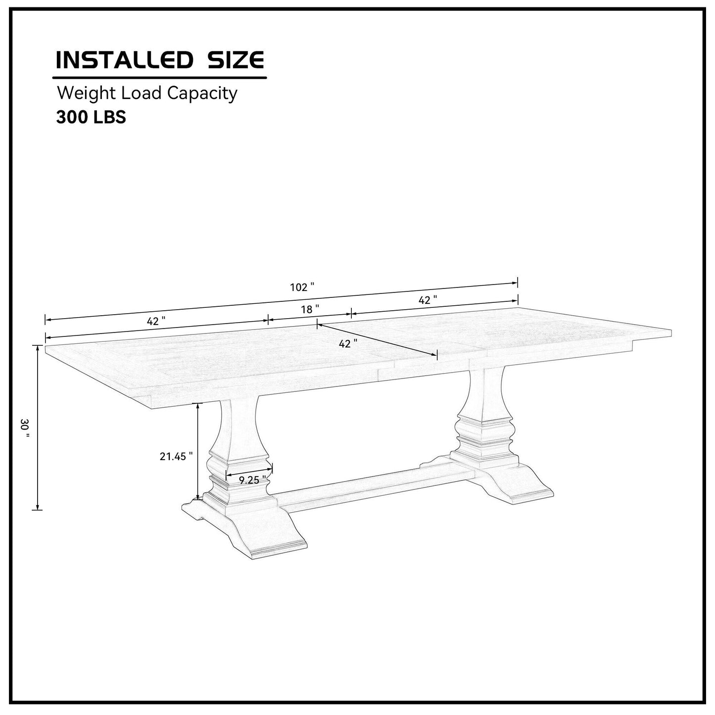 102.01 Inch Extendable Wooden Dining Table for 6 Persons,Long Expandable Dining Table,Mid Century Modern Large Kitchen Table,Rectangular Table for Living Room,Restaurant