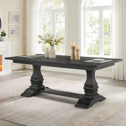 102.01 Inch Extendable Wooden Dining Table for 6 Persons,Long Expandable Dining Table,Mid Century Modern Large Kitchen Table,Rectangular Table for Living Room,Restaurant