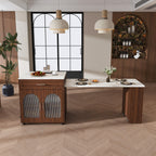 80-inch Expandable Kitchen Island with Dining Table.