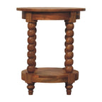 Wooden Barley Twist Round Side Table.