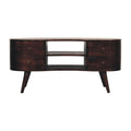 Soild wood Light Walnut Wave Entertainment Unit