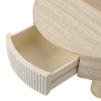 Round Coffee Table with Hidden Storage and Flip Top.