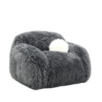 Dark Gray Contemporary Accent Swivel Chair with Pillow.