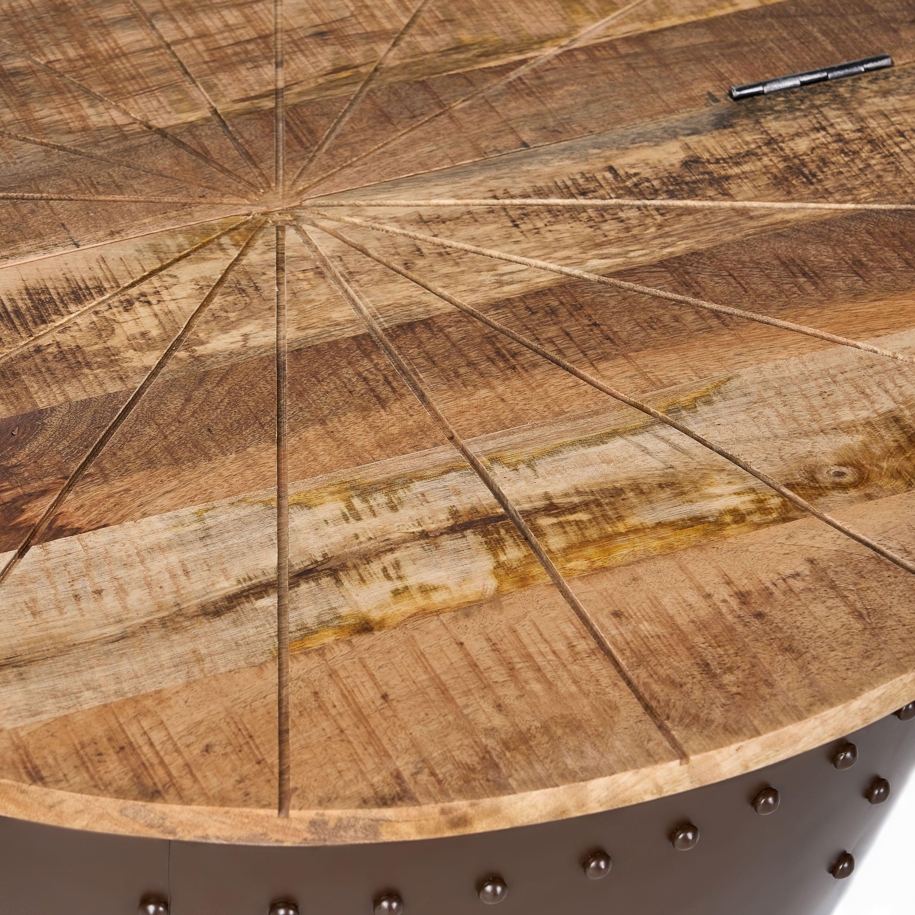 Modern Industrial Wooden & Iron Coffee Table.