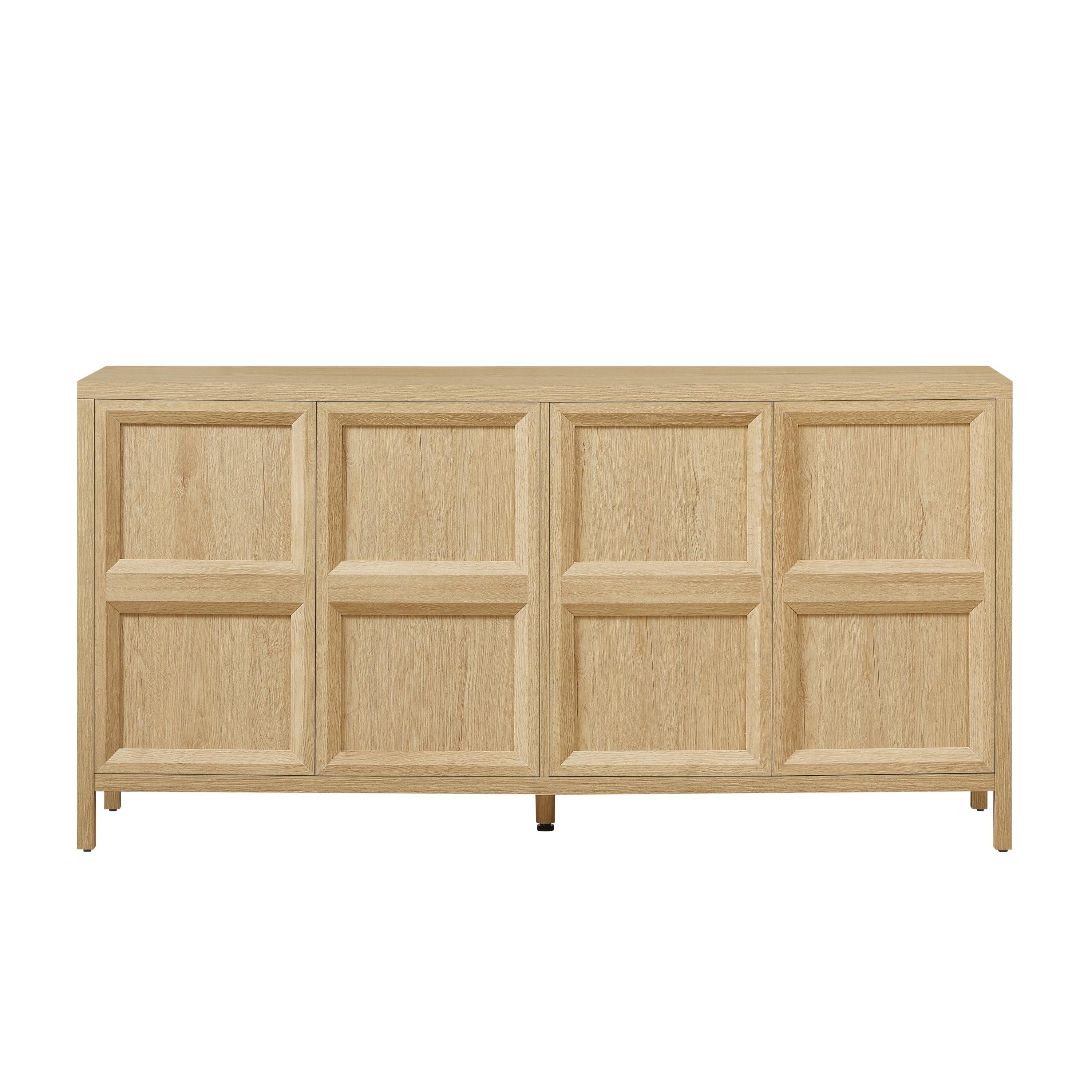 67'' Oak Sideboard Storage Cabinet with Tip-On Opening.