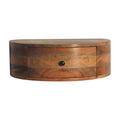Solid Wood Large Wall Mounted Rounded Bedside