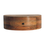 Solid Wood Large Wall Mounted Rounded Bedside