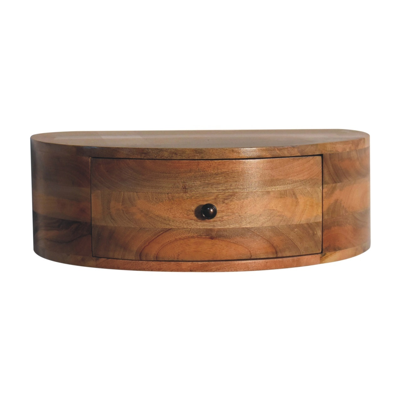 Solid Wood Large Wall Mounted Rounded Bedside