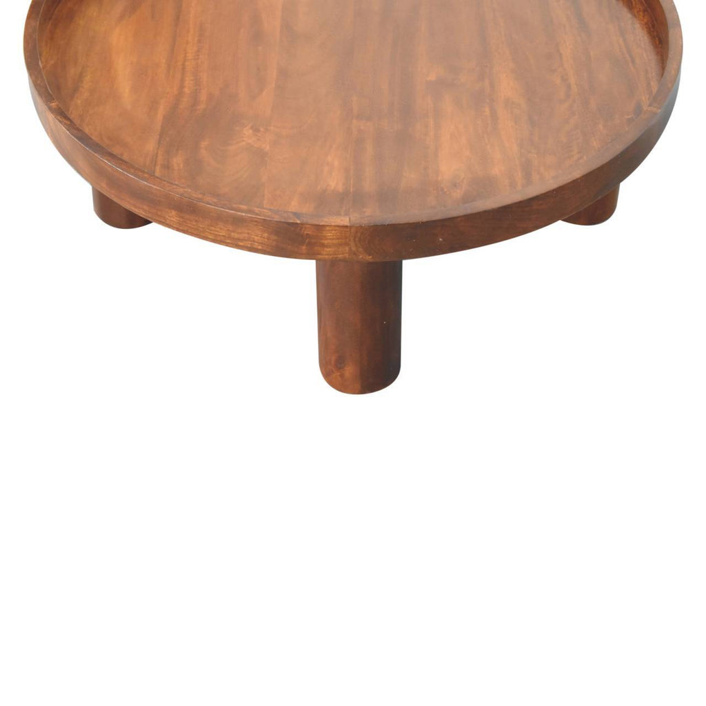 Solid Wood Crescent Chestnut Coffee Table
