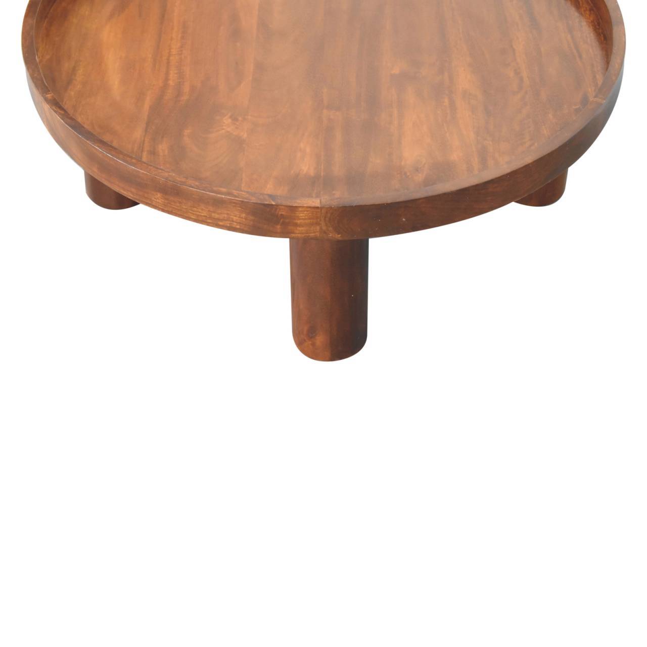 Solid Wood Crescent Chestnut Coffee Table