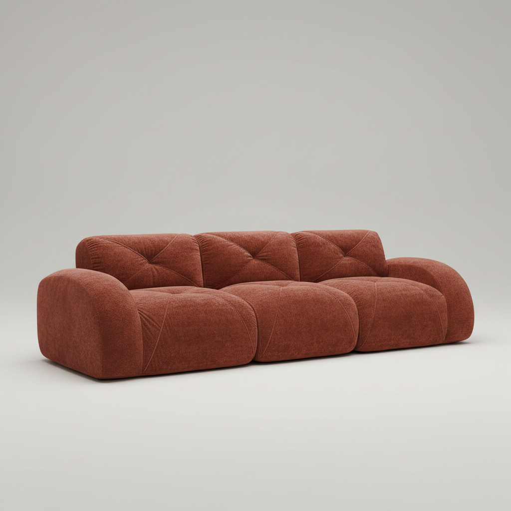 Brown sofa on a light gray background