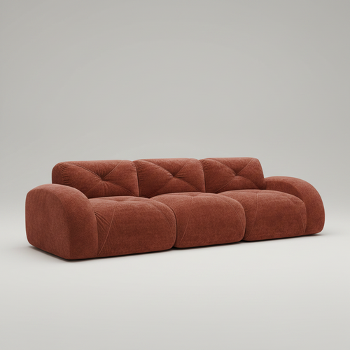 Brown sofa on a light gray background