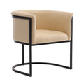 Cosmopolitan Metal Vegan Leather Dining Chair in Tan