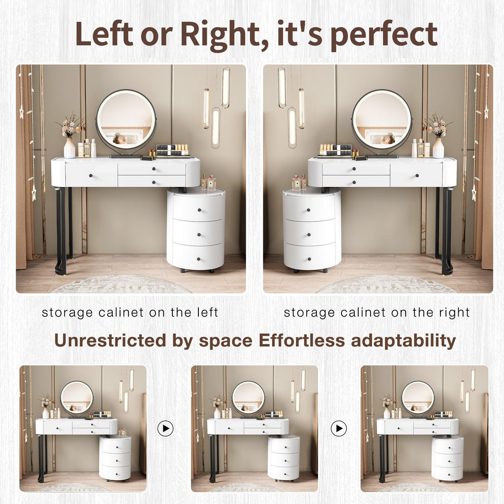 Minimalist Dressing Table with Detachable Mirror.