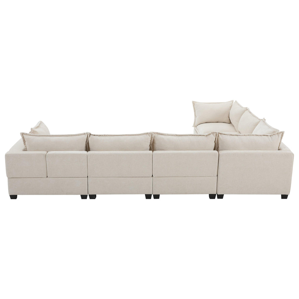 117.5'' Modular Sectional Sofa with Movable Storage Ottoman.
