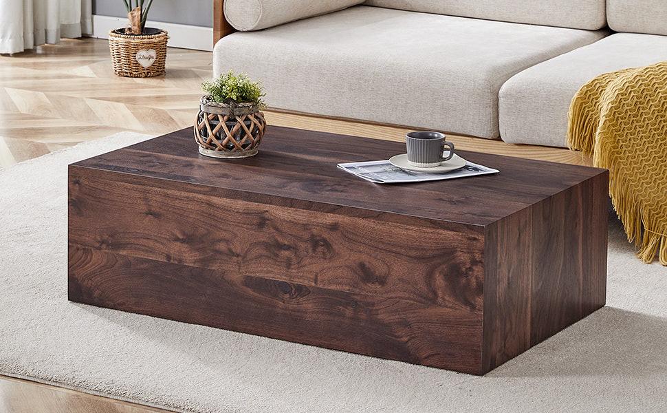 Walnut MDF Coffee Table - 39.3x23.6x12 Inch Design.