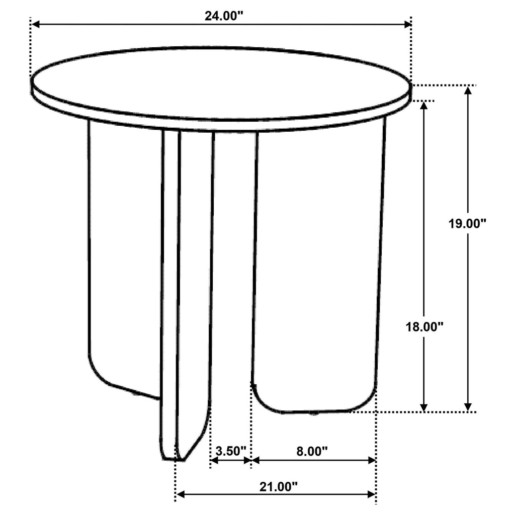 Columbo Brown Round End Table - Solid Mango Wood.