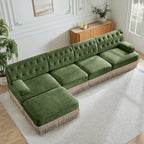 Pet-Friendly Velvet Sectional Sofa for Living Rooms.