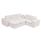 107'' Modern Boucle Sectional Sofa with Moveable Ottomans.