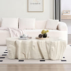 Sturdy Unique Shape Coffee Table - Beige Fiberglass Design.
