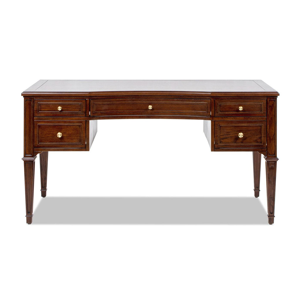 Dauphin Gold Accent 5-Drawer Wood Executive Desk.