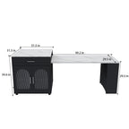 Expandable Kitchen Island with Power Outlet & Storage.