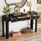TREXM Rustic Console Table with Storage and Curved Corners.