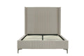 Promenade Upholstered Velvet Full Bed in Rustic Taupe