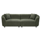 87' Curved Contemporary Sofa Green for Stylish Living Spaces.