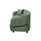 Curved 3-Seater Sofa in Green - Comfortable Seating & Modern Design.