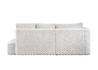 Ivory Corduroy Sectional Sofa for Cozy Living.