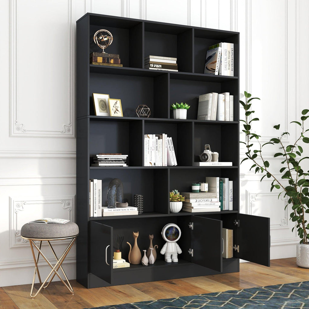 70.87' Tall Bookshelf with 10 Cubes and Cabinet.