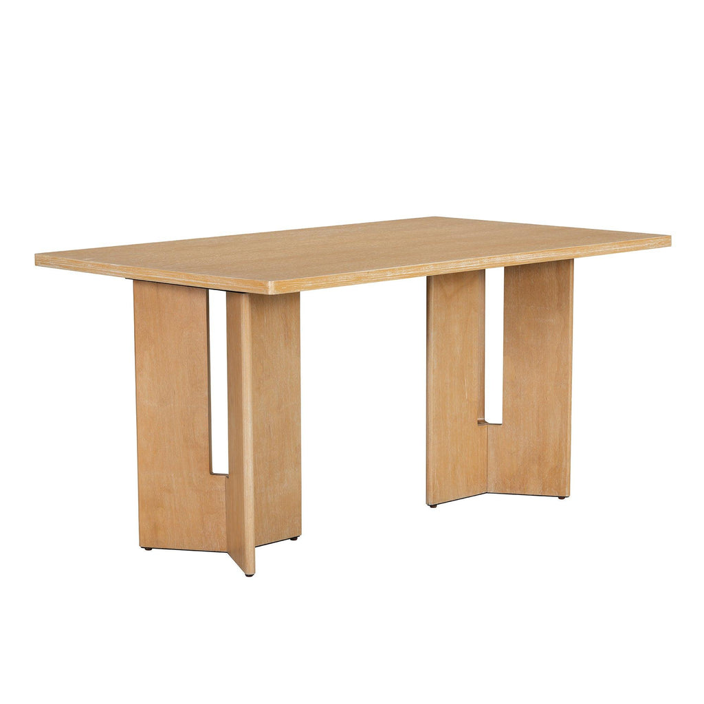 TREXM Farmhouse Wood Dining Table Set for 6 with Chairs.