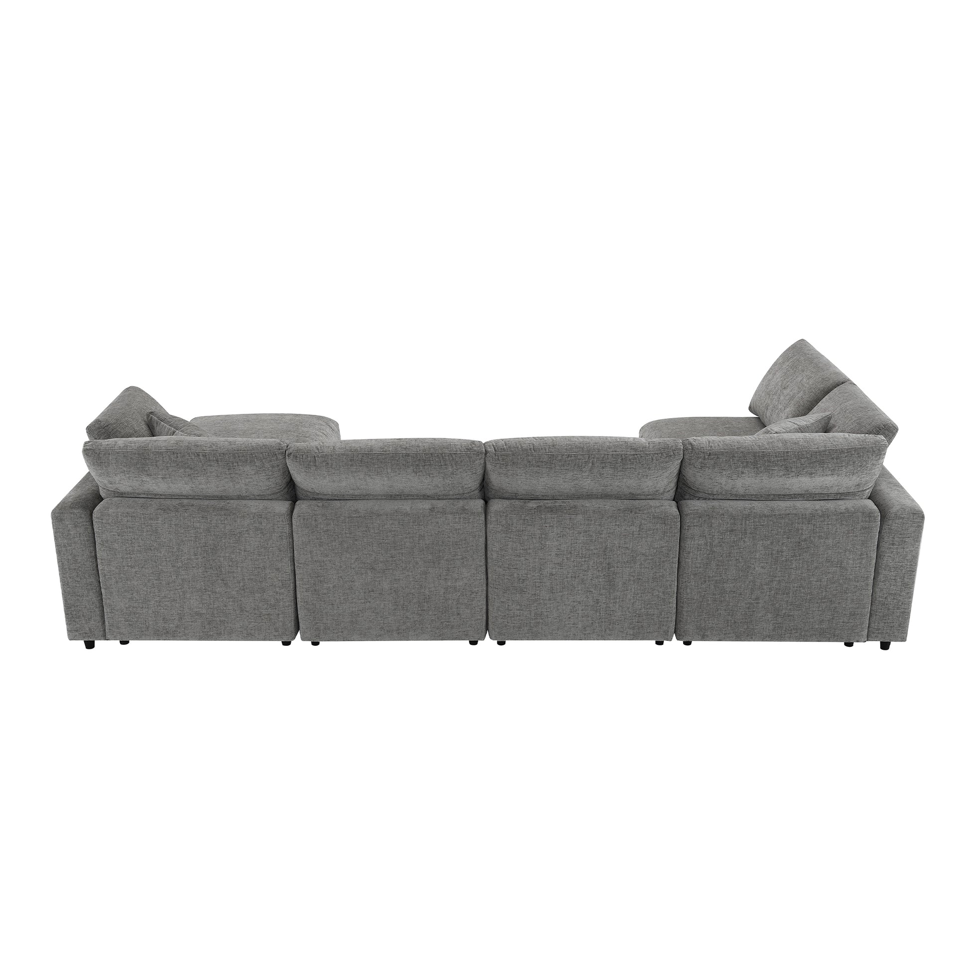 [VIDEO provided][New]130*65' Modern Modular Cloud Sofa Bed, 6 Seat Chenille Sectional Couch Set with Ottoman,Free Combination,Convertible U Shaped Sleeper Sofa for Living Room, Apartment, 3 Colors