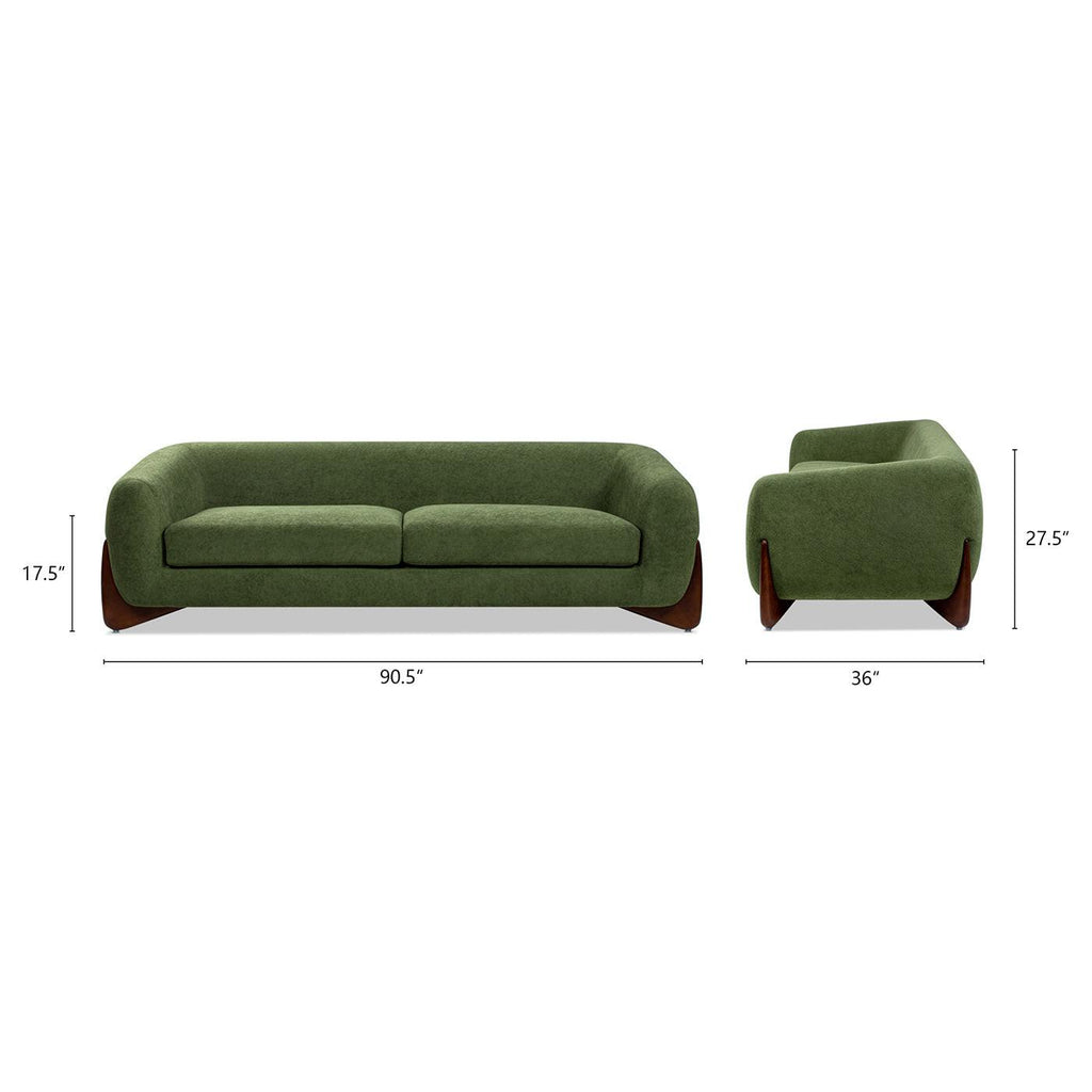 Alpine Moss Green Sherpa Sofa for Cozy Seating.