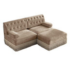 Modular Velvet Chesterfield Sofa with Tassel Skirt.
