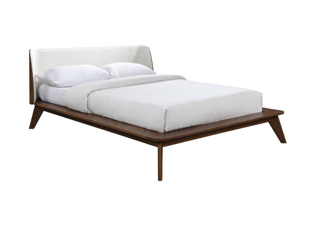 3pc Walnut Bedroom Set with Full Size Bed and Nightstands.