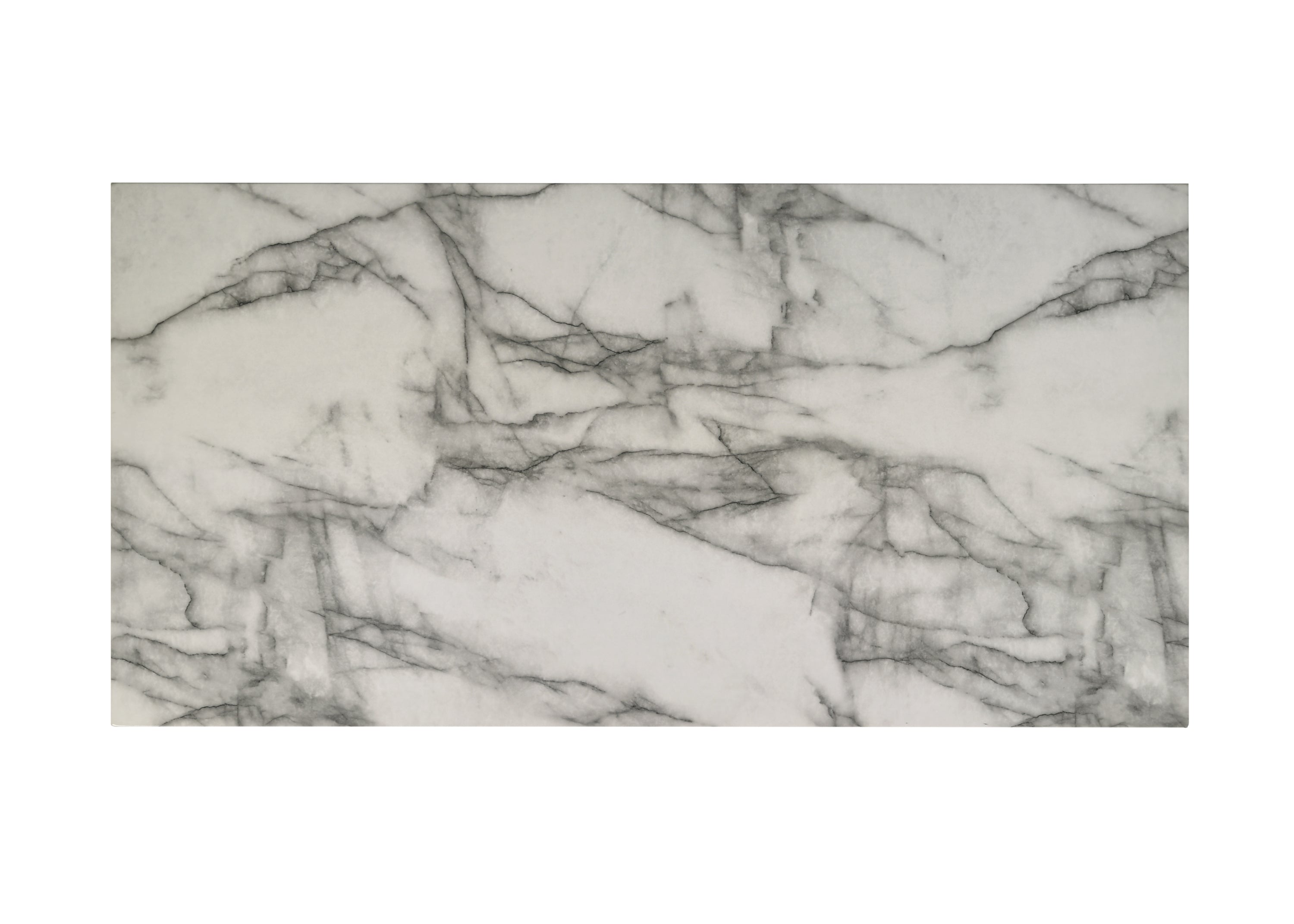 Detailed view of the faux white marble top on the Matilda 47' Coffee Table, showcasing realistic veining and elegant surface finish.