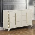 Cinderella Traditional 6-Drawer Beige Wood Dresser with LED Accents