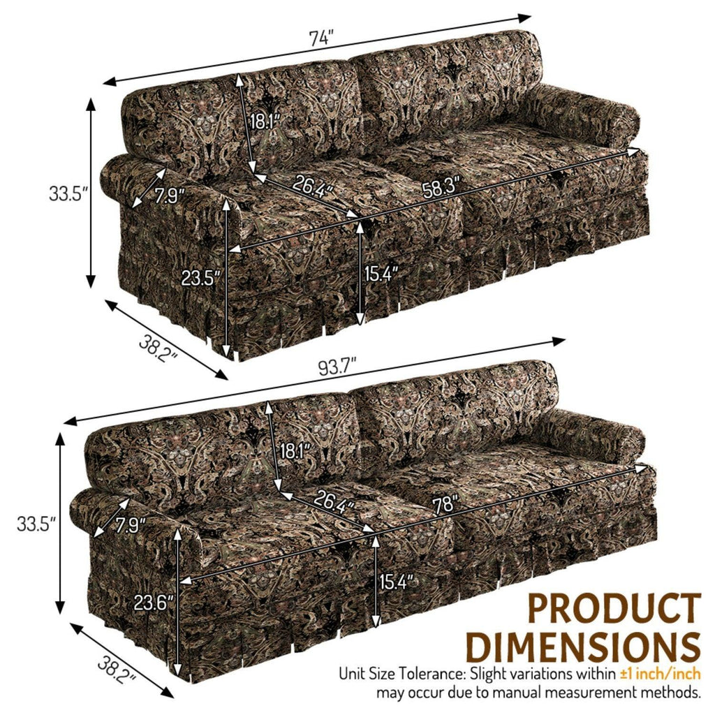 Black Floral Cloud Couch - 3&4-Seater Oxford Fabric Sofa.