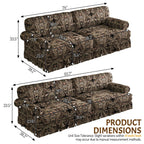 Black Floral Cloud Couch - 3&4-Seater Oxford Fabric Sofa.