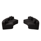 Chenille Curved Sectional Sofa with 4 Pillows for Relaxation.
