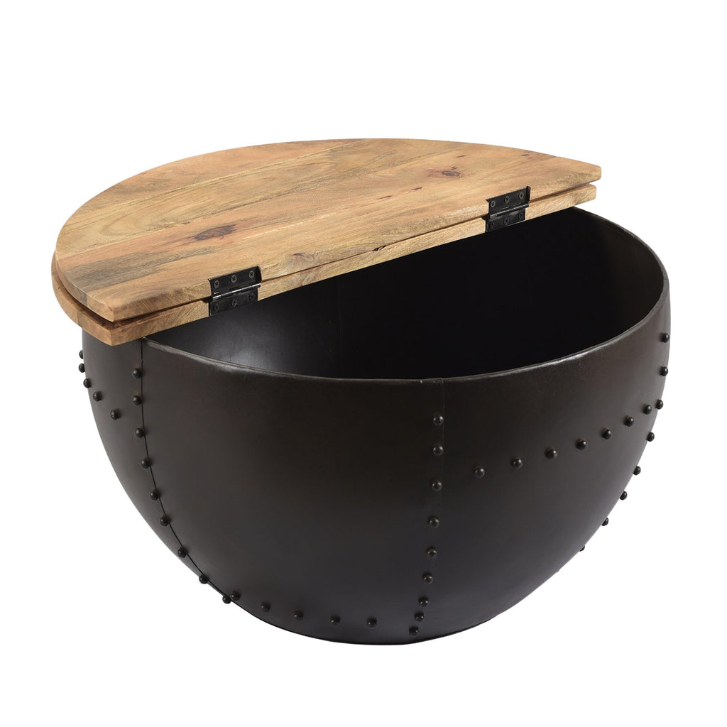 Modern Industrial Wooden & Iron Coffee Table.