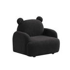 Sherpa Upholstered Bear-Shaped Kids Armchair, Black.