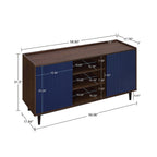 Duane 59' Fluted Sideboard in Navy Blue.