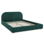 Queen Size Upholstered Bed Frame with Curved Headboard.