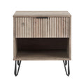 Dumbo 20' Fluted Nightstand in Rustic Gray (1-Drawer)