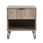 Dumbo 20' Fluted Nightstand in Rustic Gray (1-Drawer)