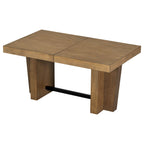 Extendable Wood Dining Table Set for 6 with Bench & Chairs.