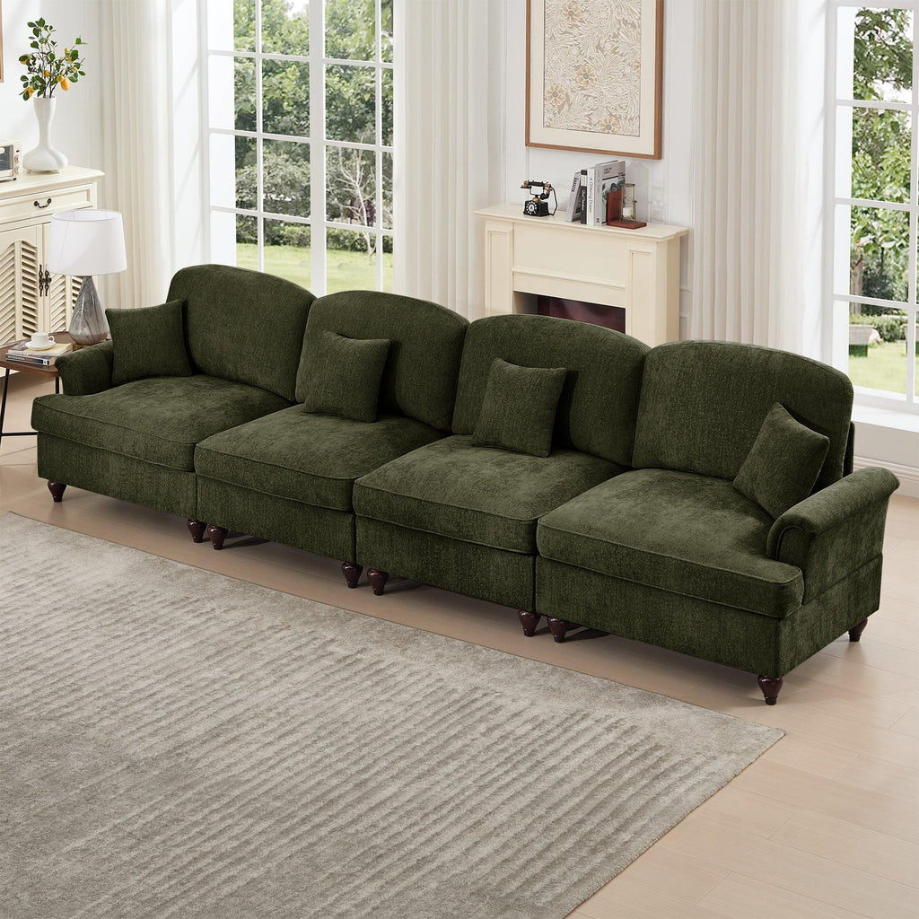 Mid Century 4 Seater Sofa with Flared Arms and Skirts.